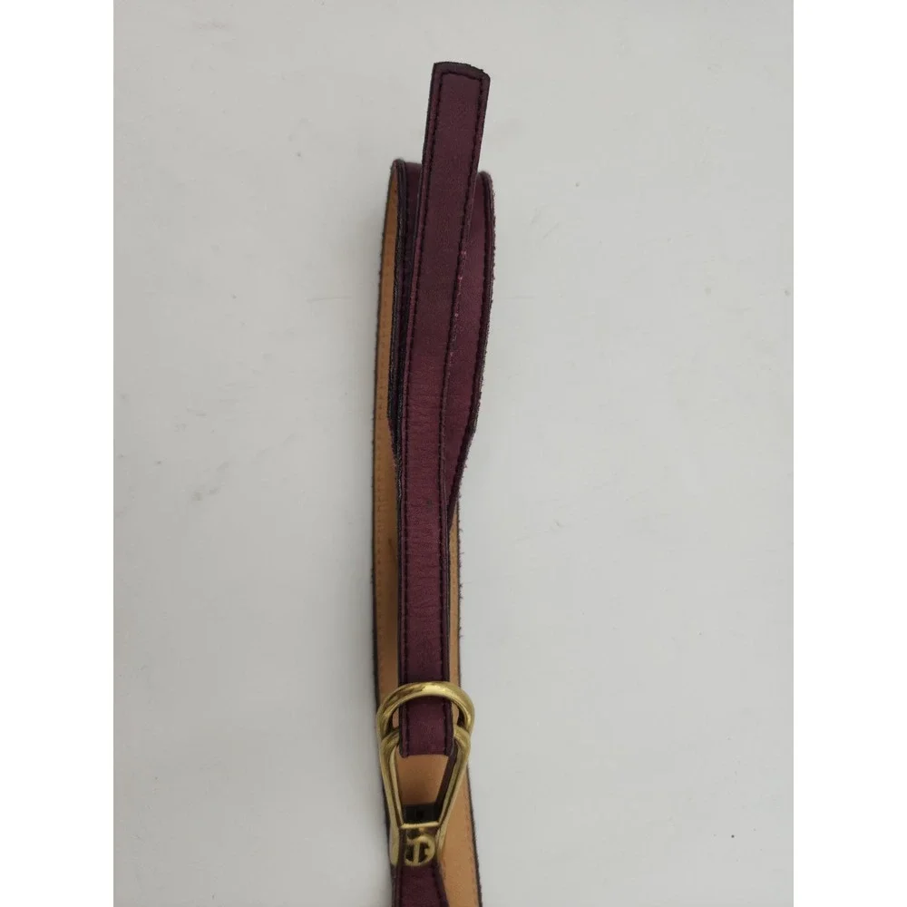 Vtg Etienne Aigner Oxblood Leather Slidelock Skinny Belt Sz 26